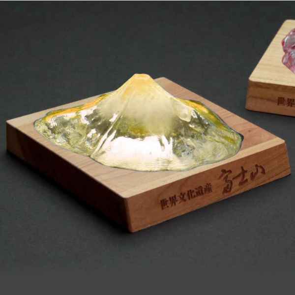 Soprammobile fermacarte in vetro cristallo riproduzione in scala Monte Fuji TuttoGiappone 0