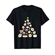 Sushi Albero di Natale - Pesce fresco riso motivo natalizio Maglietta