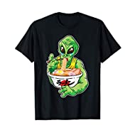 Maglietta alieno che mangia ramen