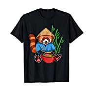Maglietta con Panda Rosso che mangia ramen