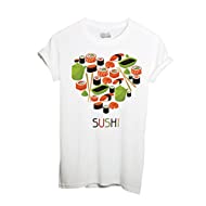 MUSH T-Shirt Donna  -  Sushi Love Cuore - Divertente by Dress Your Style